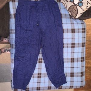 Xhilaration Blue Patterned Harem Pants Size Large